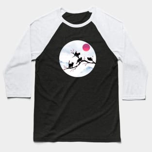 Cat Blossoms Baseball T-Shirt